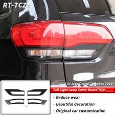 4x Tail Light Lamp Cover Guard Trim Bezels For Jeep Grand Cherokee 2014-20 Black