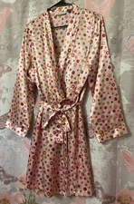 CHANTEUSE Women’s Robe & Nightgown Set SIZE M~Pink W/Multicolored Dots