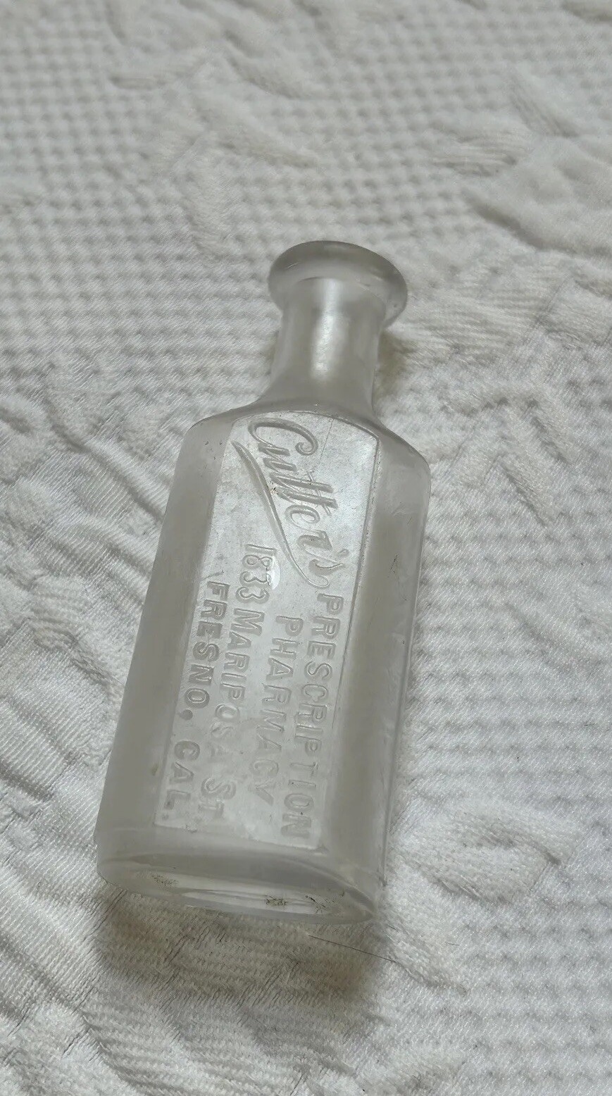 Druggist Bottle 1800s Cutters Pharmacy Fresno California Western