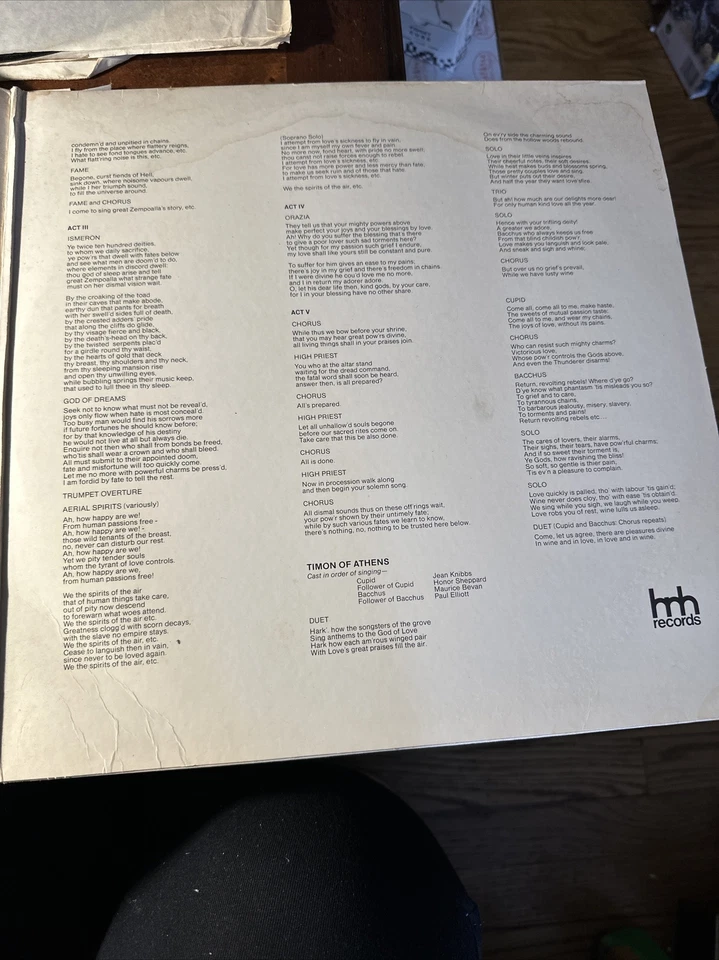 Henry Purcell, The Indian Queen 2 Vinyl LP Text John Dryden & Sir Robert Howard Foto 3 de 4