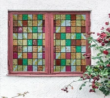 3D Yellow Square A477 Window Film Print Sticker Cling Stained Glass UV Zoe