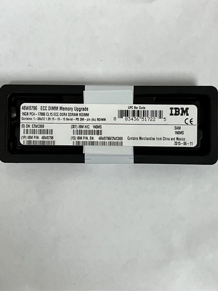 IBM 16GB 46W0796 47J0253 46W0798 2RX4 DDR4 PC4-2133P ECC RAM Memory - Image 2 of 2