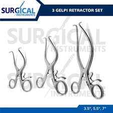 3 Gelpi Retractor 3.5" + 5.5" + 7" Surgical Veterinary Stainless German Grade
