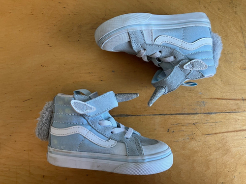 Vans Unicorn Sk8-Hi Toddler Shoes Blue Silver Size 6.0 High-Top Casual - Picture 3 of 6
