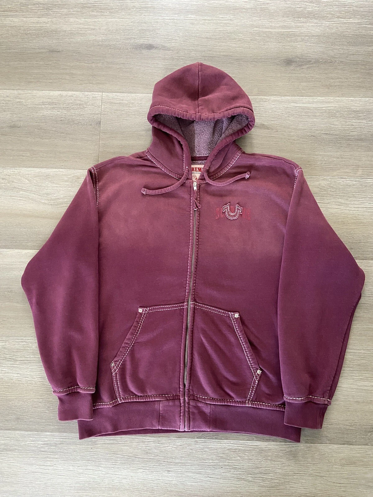 Sweat à capuche zippé Supreme True Religion FW22 taille XL strass 