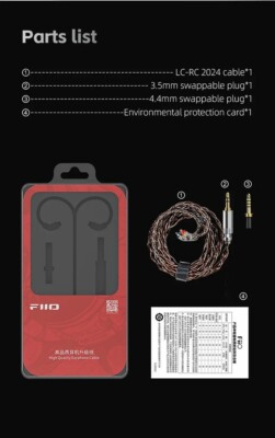 FiiO - LC-RC - 美品!! FiiO 4.4mm/3.5mm LC-RC 2024 High quality Furukawa OCC Balanced