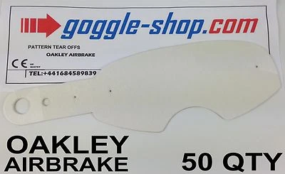 50 qty GOGGLE-SHOP MOTOCROSS TEAR OFFS to fit OAKLEY AIRBRAKE GOGGLES flippers