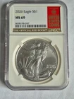 2026 (W) $1 1-oz American Silver Eagle NGC MS69 Red Book label