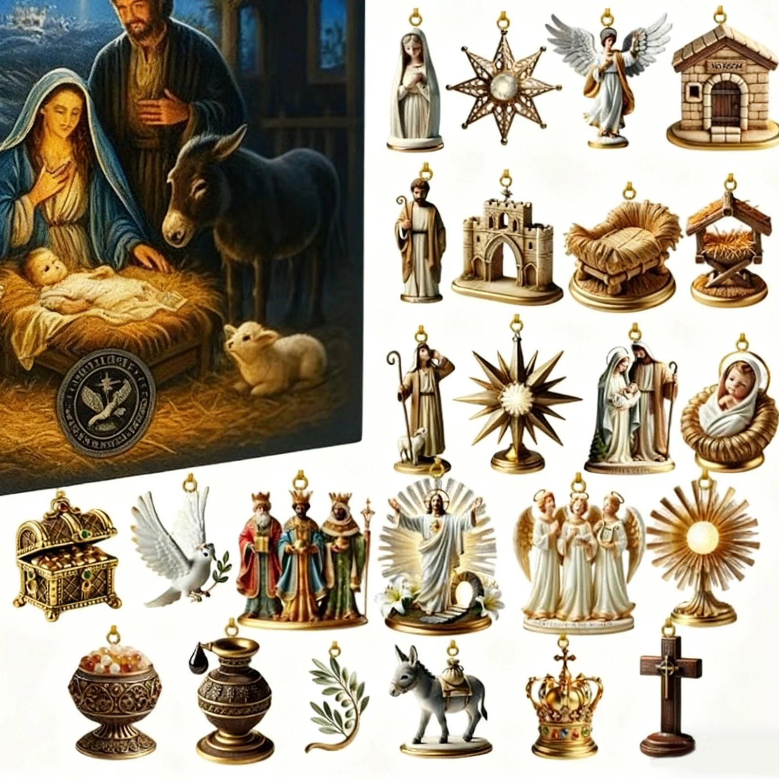 Path To Bethlehem Advent Calendar 2D Festive Acrylic Decor Countdown Calendar