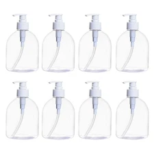 16oz/500ml Refillable Hand Soap Shampoo Lotion Oil Plastic Pump Bottle Dispenser