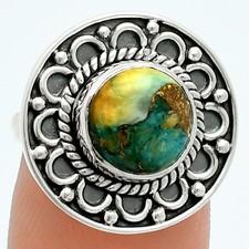 Premium Spiny Oyster Turquoise Arizona 925 Sterling Silver Ring Size 6 R-1256