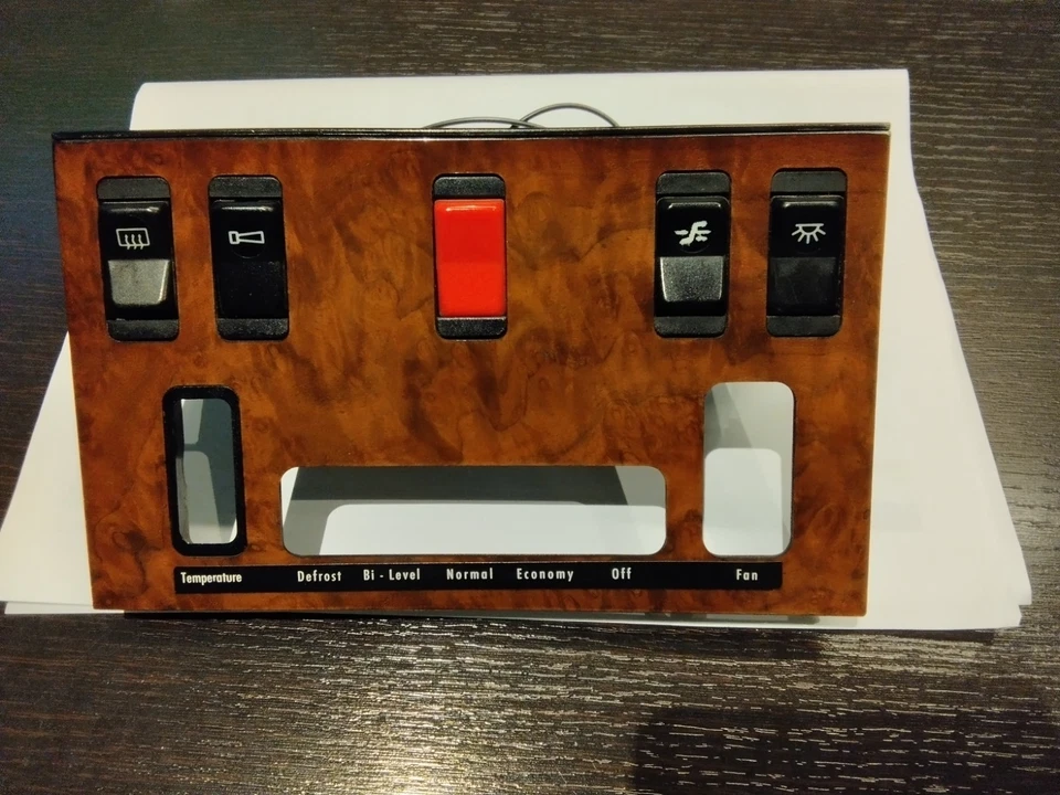 Panel de control climático de madera burl OEM 126683092 Mercedes W126 560SEL 560SEC 420SEL Foto 2 de 4