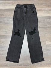 Judy Blue 90s Straight High Rise Distressed Black Jeans Size 5/27 JB88737