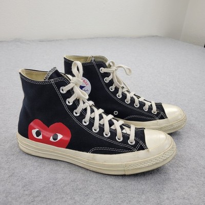 Converse X Comme des Garcons Play Shoes Mens 9 Canvas 150204C Lace Up Casual