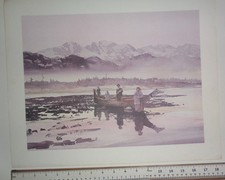 Mike Spakowsky Litho Print Puget Sound Clallam Indians in dugout canoe