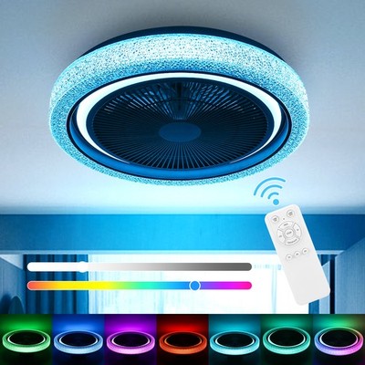 Deckenventilator mit Beleuchtung Fernbedienung Bluetooth Musik LED Deckenlampe