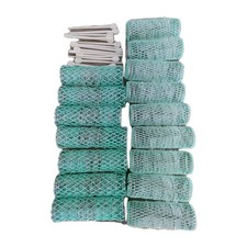 Lot Of 15 Vtg. Mint Green Plastic Hair Curlers Wil-Hold 2.5" x1" W/Picks