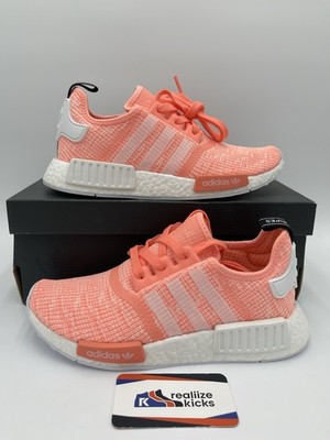 Size 7.5W - adidas NMD R1 Sun Glow White Peach Pink Coral WMNS (BY3034) NEW!