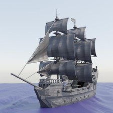 Modular Galley Ship Tabletop Terrain for D D Warhammer Pathfinder 28MM