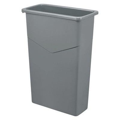 Global Industrial Slim Trash Container with Open Top, Plastic Gray 