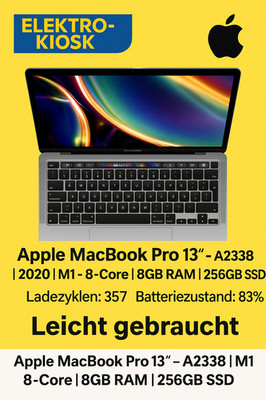   Apple MacBook Pro 13    A2338 | 2020 | M1   8-Core | 8GB | 256GB | MAC LAPTOP