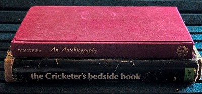 Vintage Cricket 2x Hardcover Book Lot - 1966 Bedside Book & 1969 D'Oliveira Bio