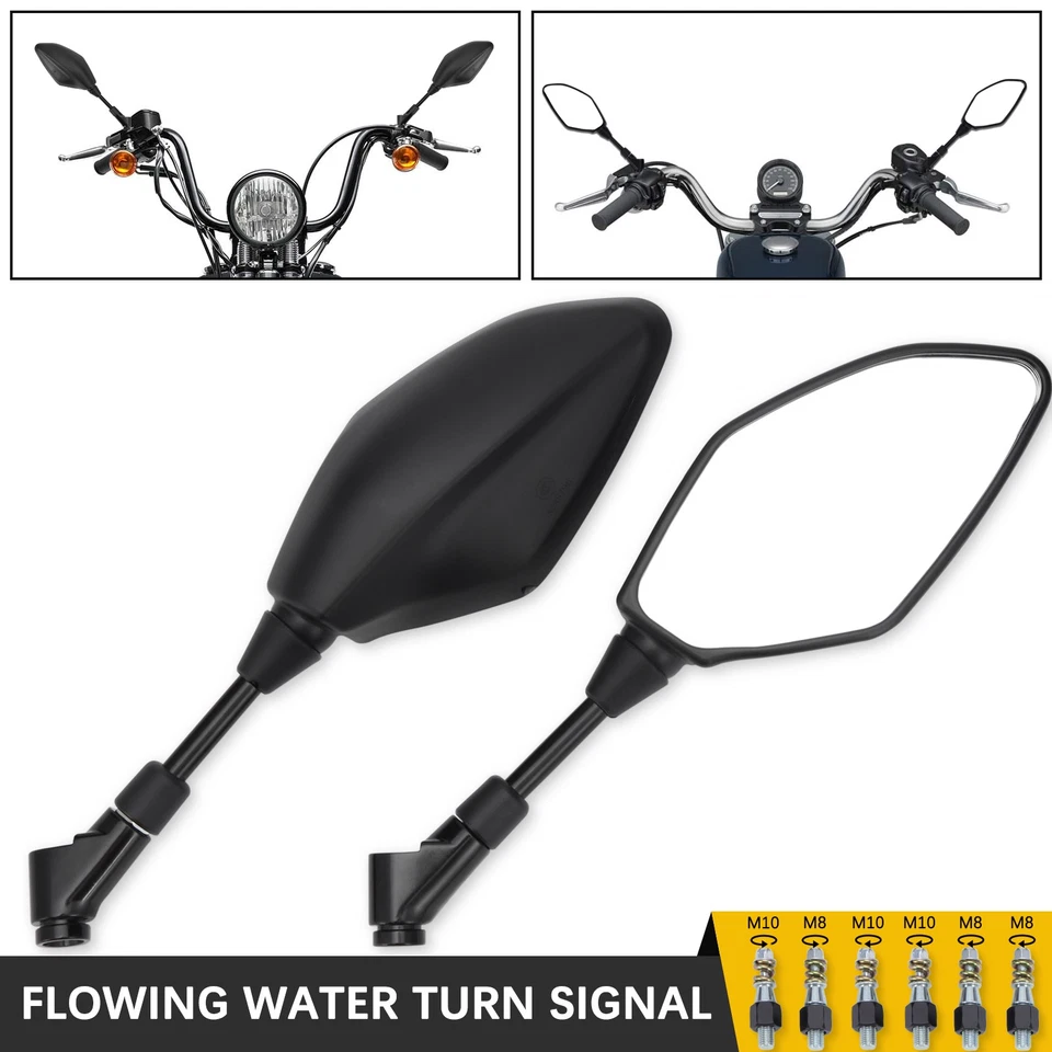 Espejos retrovisores laterales negros para motocicleta 8 mm 10 mm para scooter Honda PCX125 PCX150 Foto 3 de 4