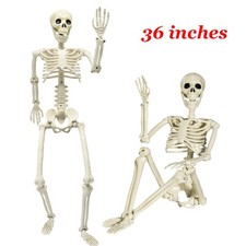 36inch Skeleton Halloween Movable Posable Joints Full Body Skeleton Decoration