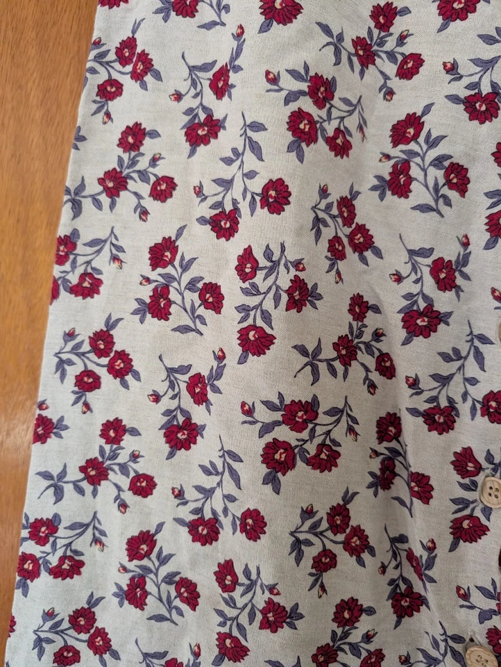 Falda Floral Crazy Horse Para Mujer 14 Azul Gasa Volantes Frontal Abertura Hada Lino Foto 3 de 4