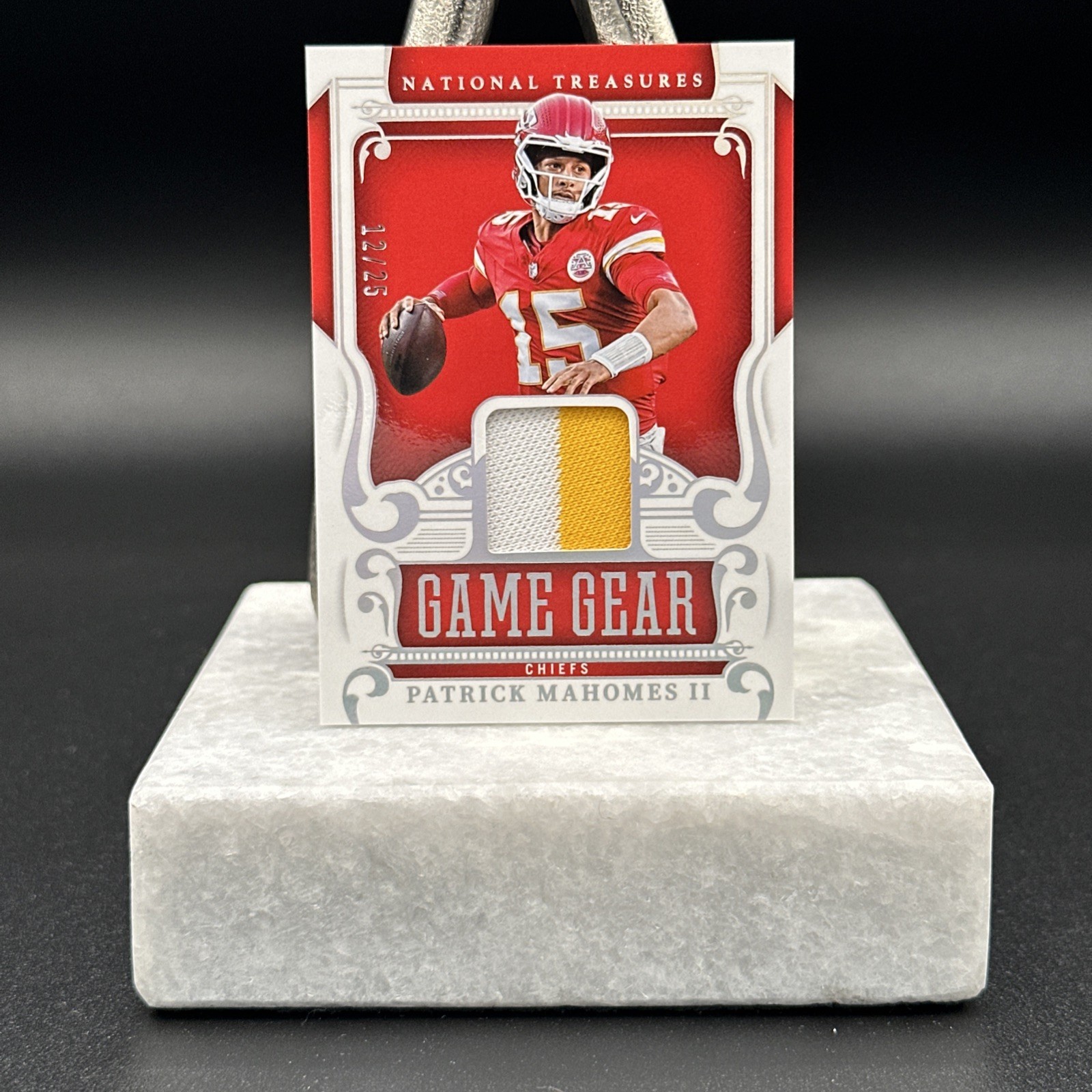 Patrick Mahomes II 2025 Panini National Treasures Game Gear Patch Chiefs /25 NFL view 3