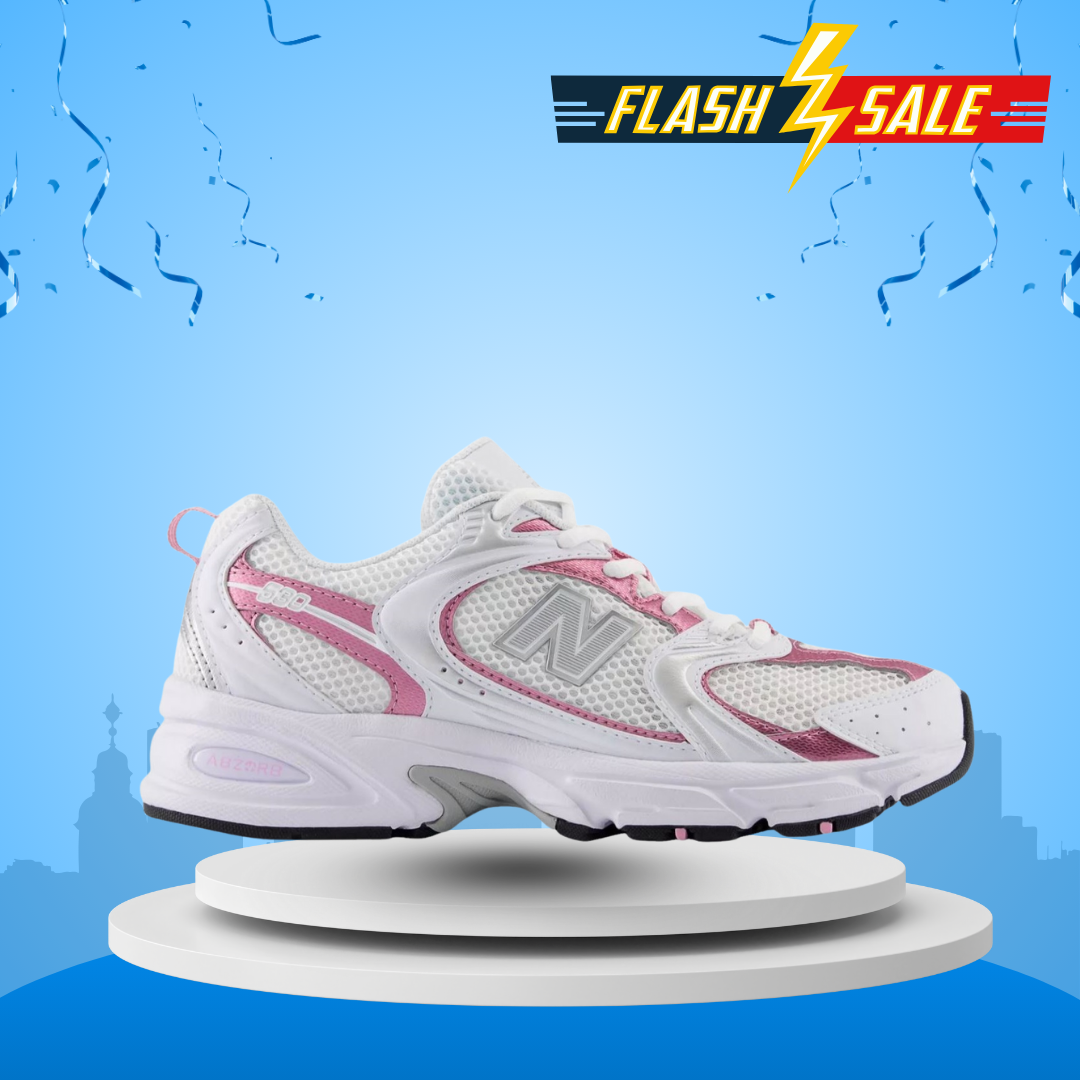 HOT SALE New Balance 530 Sneakers in White Pink Sugar Silver Metallic