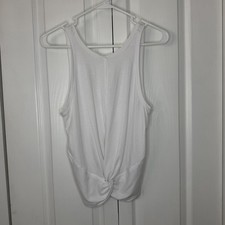 Athleta White Twist Front Tank Top Athletic Yoga Sleeveless S
