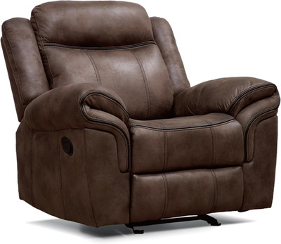 Amos Oversized Glider Recliner Chair - Comfy Armchair for Living Room, Brown