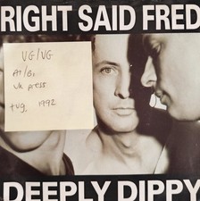 Right Said Fred Deeply Dippy Vinyl Record 7" VG/VG SNOG3 1992