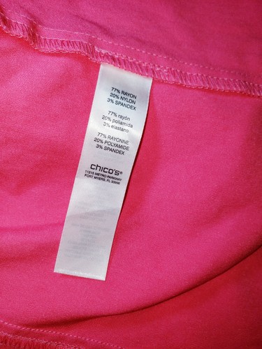 NWT Chico's Womens 2 Pink Button Up 3/4 Cuffed Sleeve Dress Shirt - Picture 7 of 7