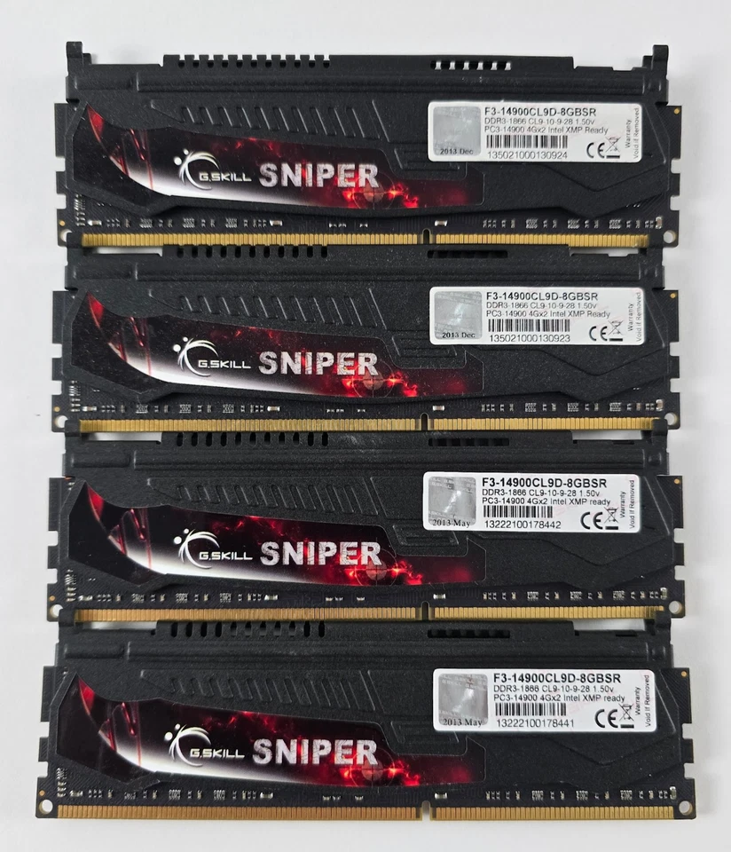 16 GB (4x4GB) DDR3 RAM 14900 MHz G.SKILL F3-14900CL9D-8GBSR G.SKILL SNIPER - Bild 2 von 2