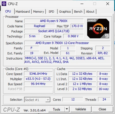 Ryzen 9 7900X listing on ebay