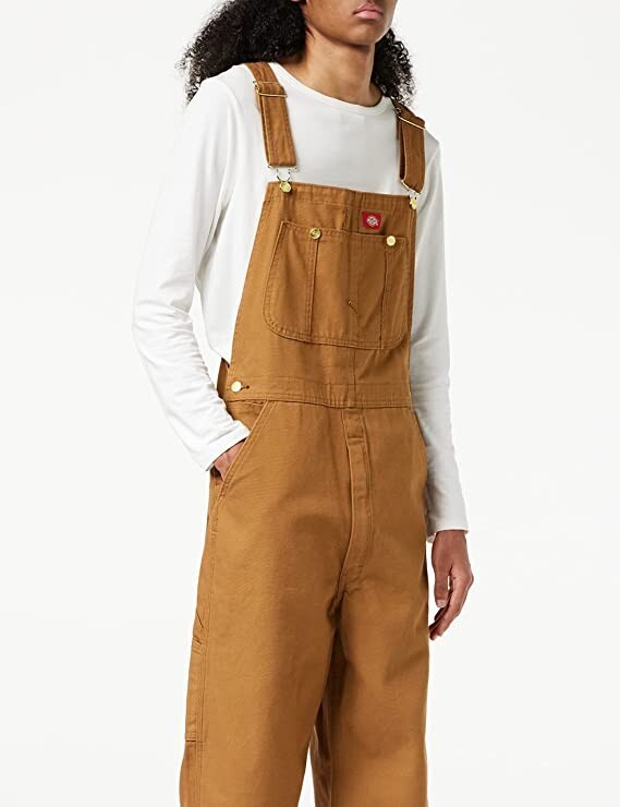 NWT Dickies Men's Duck Bib Workwear Overalls Brown Size 38x30 $90
