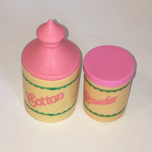 Vtg 80s Cabbage Patch Kids Doll Accessories cotton balls & Powder container 