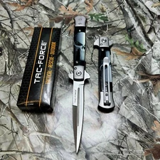 8.75" TAC FORCE Spring Open Milano Style Punisher Pocket Knife