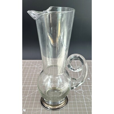Vintage Cocktail Vessel Hand Blown Sterling Silver Base