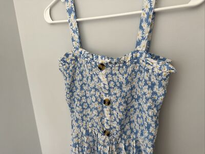 charlotte russe blue floral dress NWT Charlotte Russe Floral Lace 3/4 Sleeve Blue Flowered Mini Dress Lined  XS