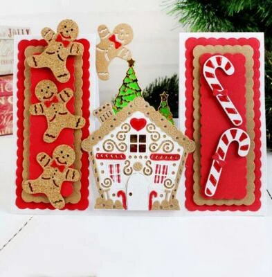 Casa di Natale Pupazzo di Neve Taglio Fustelle Scrapbooking Babbo Natale Slitta Album Creazione