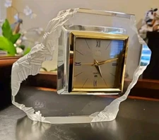 Mikasa Hoya Crystal Alarm Desk Mantel Clock  - Vintage