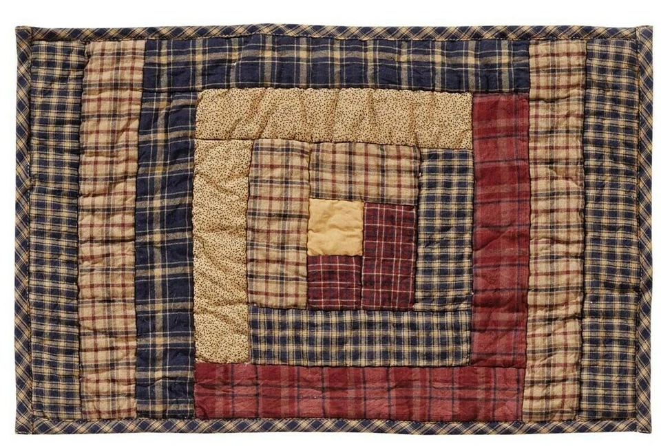 Set of 6 Hand Quilted Placemats Country Kitchen Plaid Patchwork Millsboro - Image 2 of 2