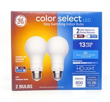 GE color select LED Easy Switching Indoor LED Light Bulbs, A19, relax or