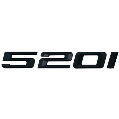 Matt Schwarz 520i Heck Kofferraum Flach Auto Abzeichen Emblem Buchstabe Nummer für BMW