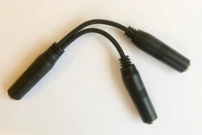 V-Drum Y-Cable Splitter for Roland - 1X Female Stereo TRS to 2X Female Mono TS