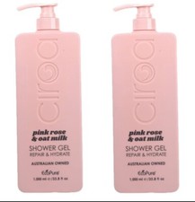 CIROA TWIN PACK! Pink Rose & Oat Milk REPAIR & HYDRATE Shower Gel-JUMBO 33 Oz EA 1.06 per gallon