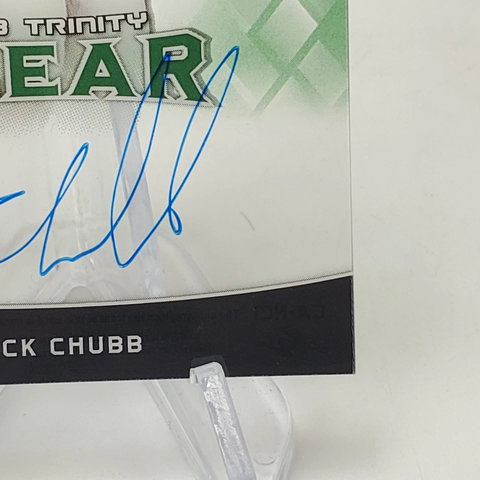 Nick Chubb 2018 Leaf Trinity Clear Green 2/10  Rc On Card Auto - Image 3 of 4